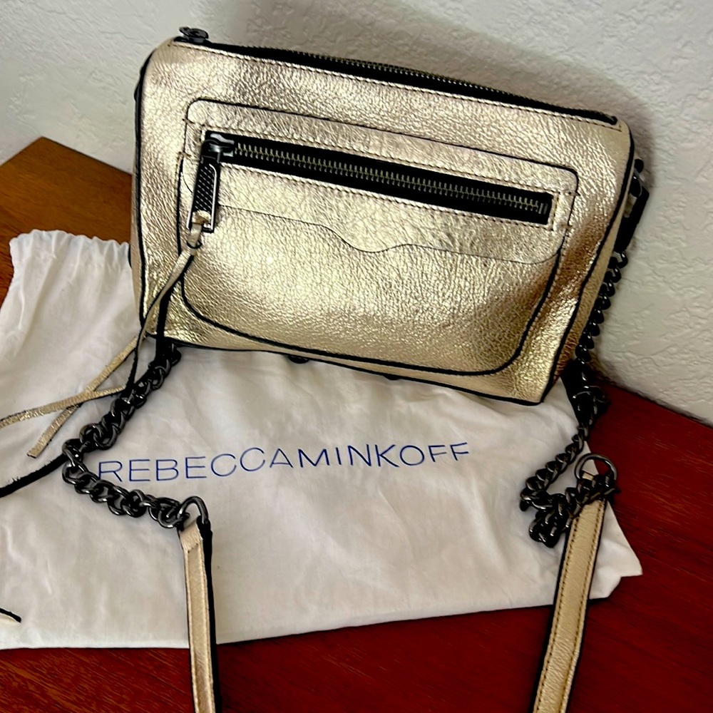Rebecca Minkoff gold metallic crossbody bag